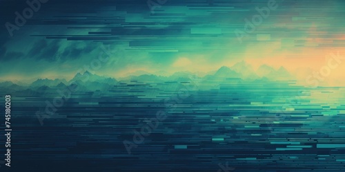 4K Digital grainy gradient with a Turquoise soft noise effect