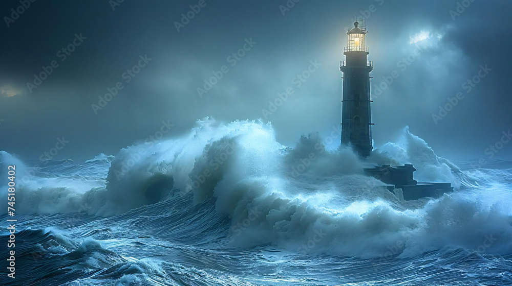 The solitude of lighthouses against stormy seas, documentary approach - (3)