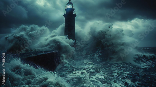 The solitude of lighthouses against stormy seas, documentary approach - (1)
