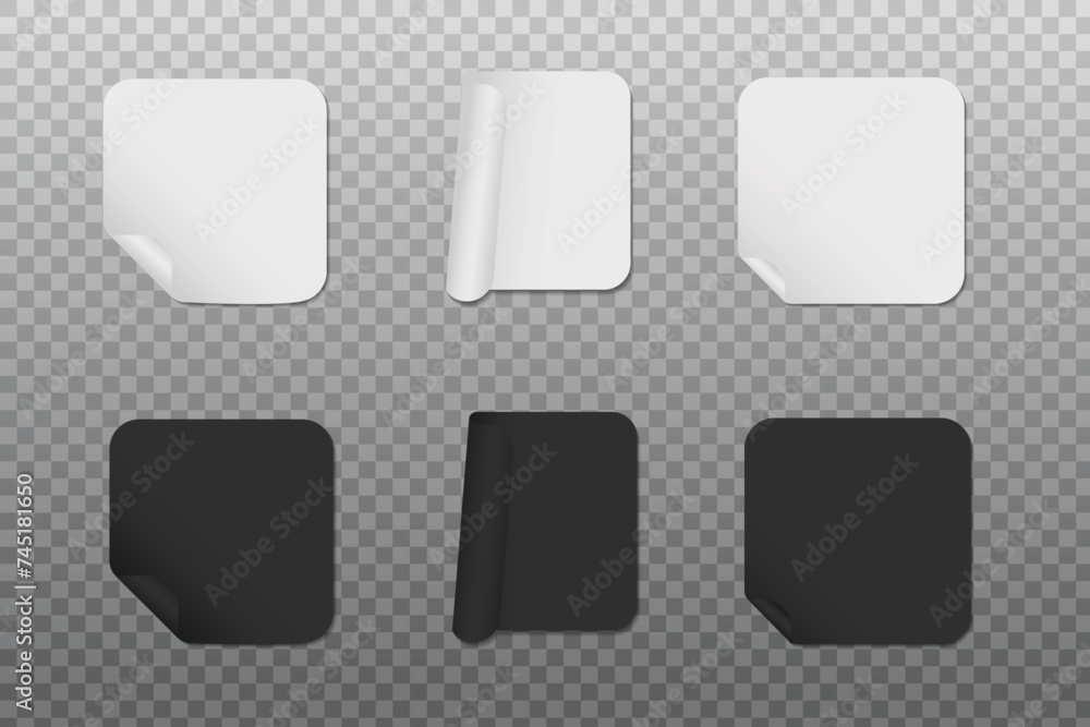 set of blank adhesive stickers in vector set of blank adhesive stickers in vector