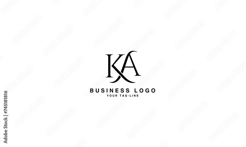 KA,A K, K, A, Abstract Letters Logo Monogram KA,A K, K, A, Abstract Letters Logo Monogram