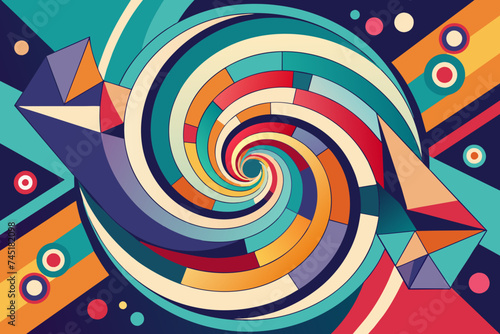Abstract Swirl Design Image with Geometric Shapes (1)