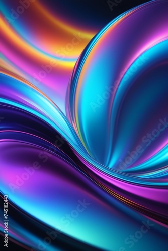 Abstract silky and shiny waves background, vertical composition