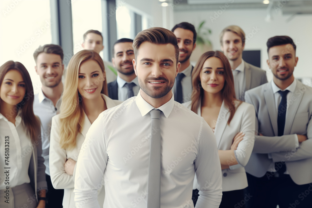 Confident Business Professionals Smiling Directly at Camera in Workplace Environment Confident Business Professionals Smiling Directly at Camera in Workplace Environment