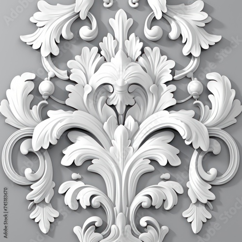 A Gray wallpaper with ornate design, in the style of victorian, repeating pattern vector illustration