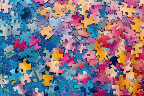 World autism awareness day. Colorful puzzles vector background. autism Symbol, abstract illustration