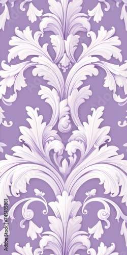 A Lilac wallpaper with ornate design, in the style of victorian, repeating pattern vector illustration