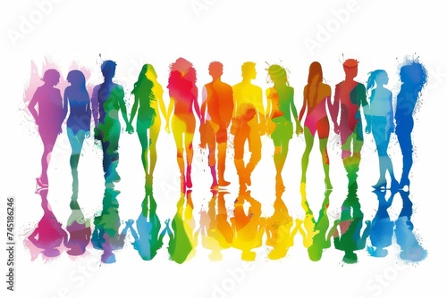 LGBTQ Pride lgbtq+ in science. Rainbow civil rights colorful scarlet red diversity Flag. Gradient motley colored peaceful protest LGBT rights parade festival lgbtqia2s2ppia diverse gender illustration