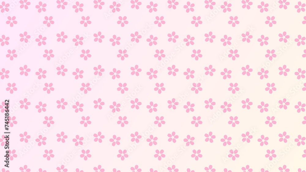 ピンクの桜パターングラデーション壁紙⭐︎ ピンクの桜パターングラデーション壁紙⭐︎