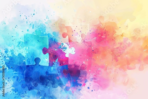 World autism awareness day. Colorful puzzles vector background. autism Symbol, abstract illustration