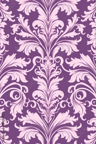 A Mauve wallpaper with ornate design, in the style of victorian, repeating pattern vector illustration