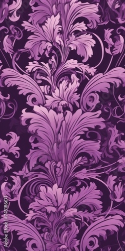 A Mauve wallpaper with ornate design  in the style of victorian  repeating pattern vector illustration