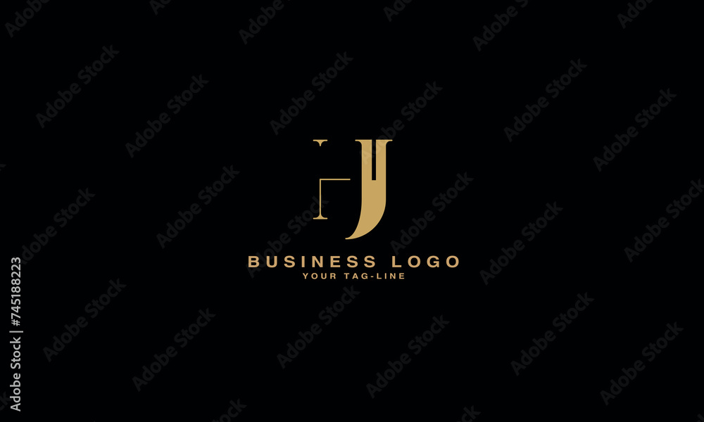 HJ, JH, H, J, Abstract Letters Logo Monogram HJ, JH, H, J, Abstract Letters Logo Monogram
