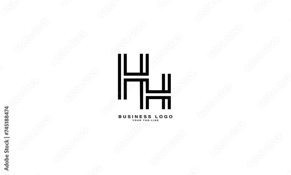 alphabet Letters H, HH Initials Logo Monogram alphabet Letters H, HH Initials Logo Monogram