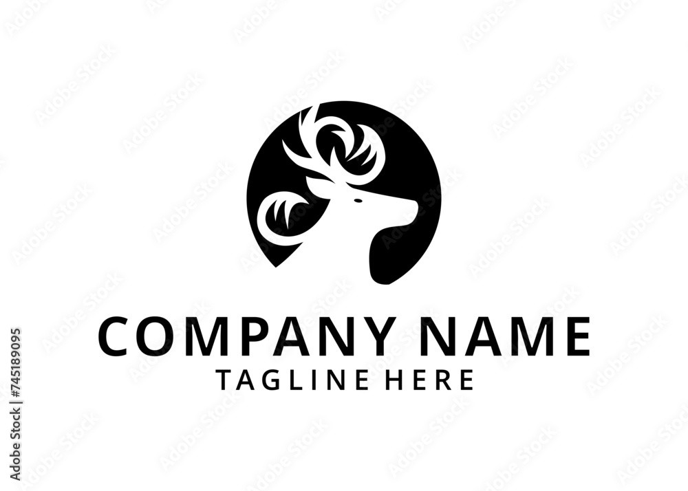 Illustration deer logo design. inspiration deer icon. deer head Illustration deer logo design. inspiration deer icon. deer head