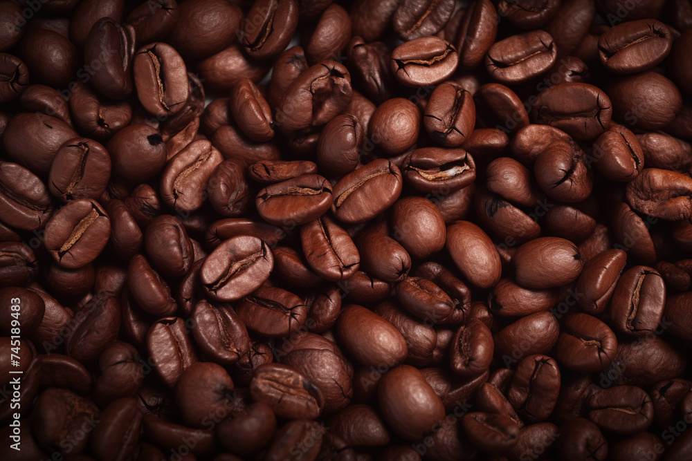 Fototapeta premium Coffee Beans Background for Design and Layout