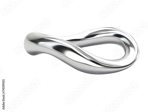 Chrome liquid metallic fluid shape isolated on white background. 3d rendering aluminum. Transparent background