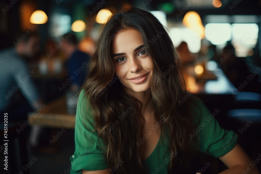 A woman sitting at a table with a plate of food. Ideal for food and lifestyle concepts A woman sitting at a table with a plate of food. Ideal for food and lifestyle concepts