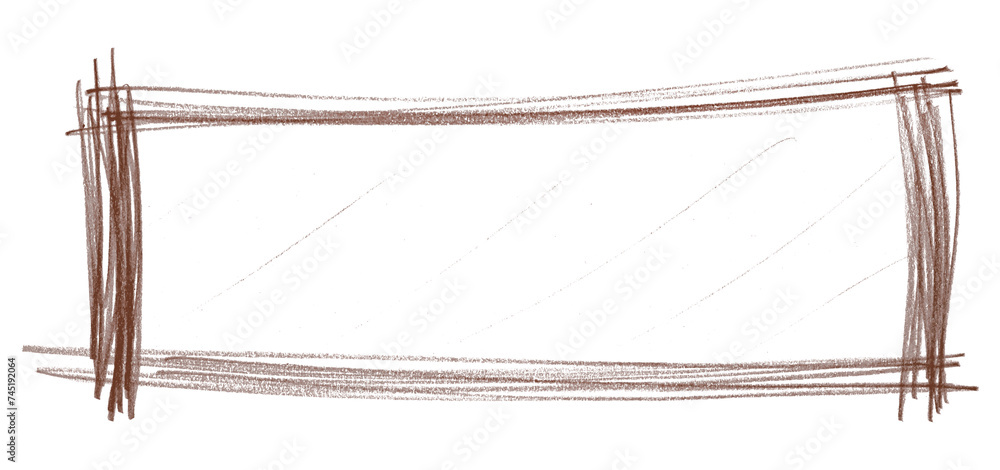 Fototapeta premium Brown frame isolated on transparent background.