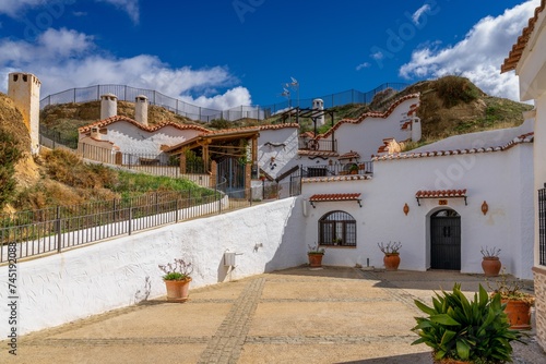 view of the troglodyte houses in the Barrio de Santiago of Guadix