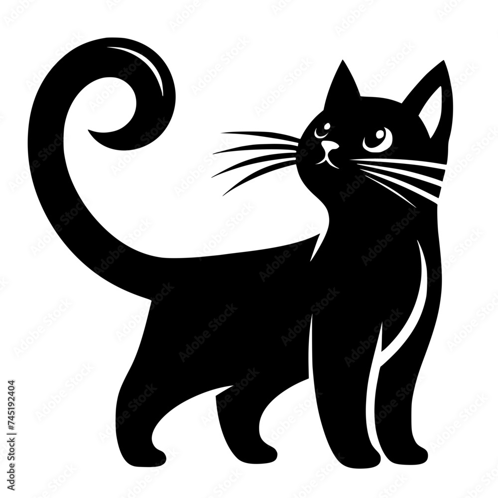 Obraz premium black and white cat