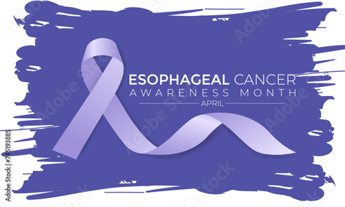 Esophageal Cancer Awareness Month. Periwinkle Color Ribbon Isolated On white Background. Greeting card, Banner poster, flyer and background design.
