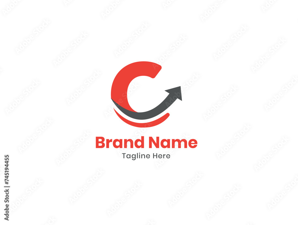 C logo. C design. C letter logo design vector with an arrow icon marketing logo. C logo. C design. C letter logo design vector with an arrow icon marketing logo.