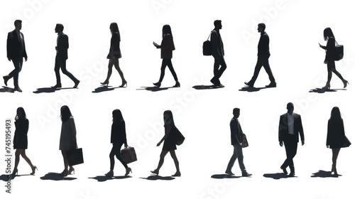 A group of people walking down a busy city street. Suitable for urban lifestyle concepts