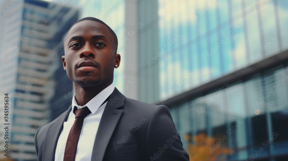 A man in a suit and tie standing in front of a building. Ideal for business and corporate concepts A man in a suit and tie standing in front of a building. Ideal for business and corporate concepts