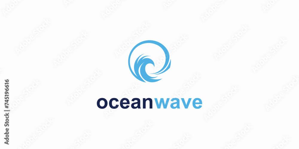 Ocean waves logo design symbol with unique concept| premium vector