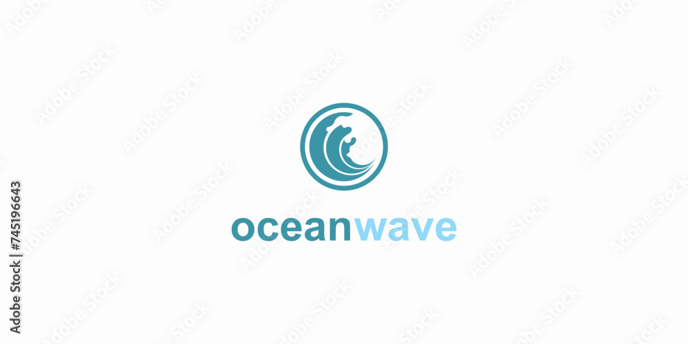 Ocean waves logo design symbol with unique concept| premium vector