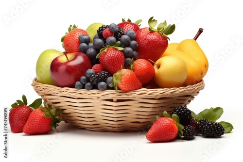 A basket filled with a variety of fresh fruits  perfect for healthy eating promotions