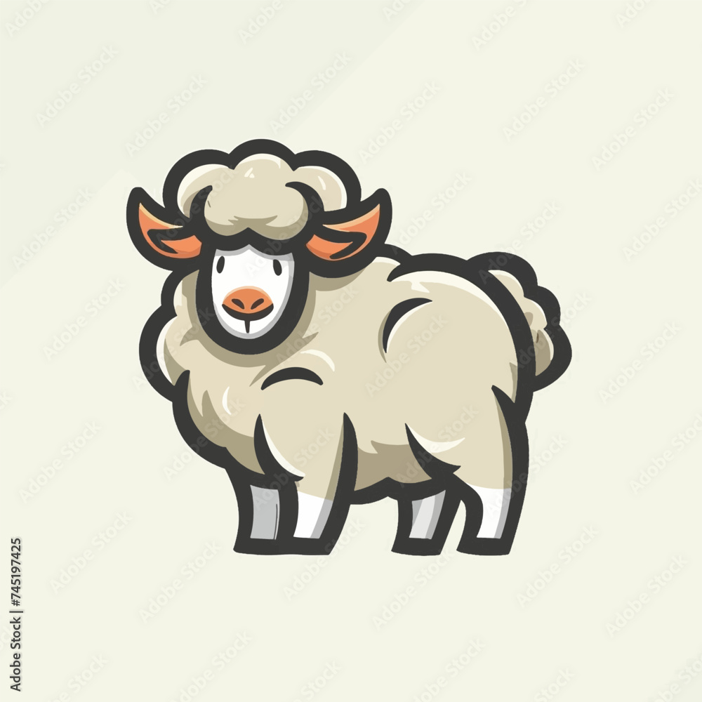Sheeply Adorable: Mascot Logo Design Illustration with a Simple Charm 