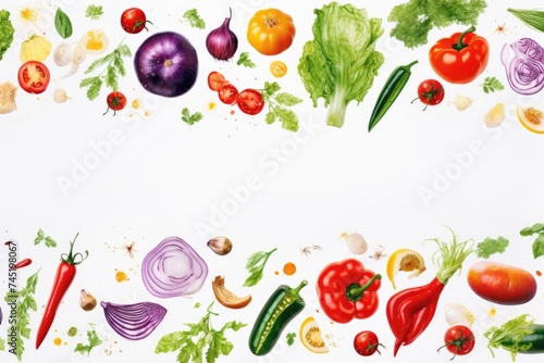 Fresh vegetables displayed on a white background, perfect for healthy eating concepts