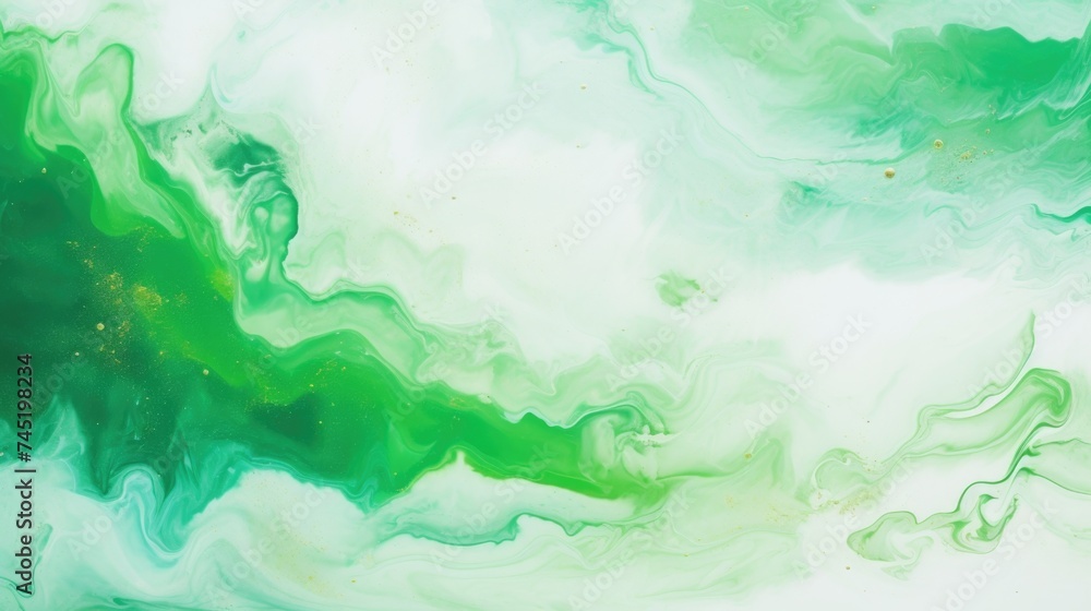 Close up view of a vibrant green and white artwork. Perfect for interior design projects
