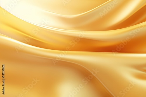 Detailed close up view of a shiny golden silk fabric. Ideal for luxury and fashion concepts