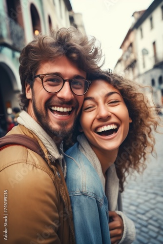 A happy man and woman smiling for a picture. Great for social media posts