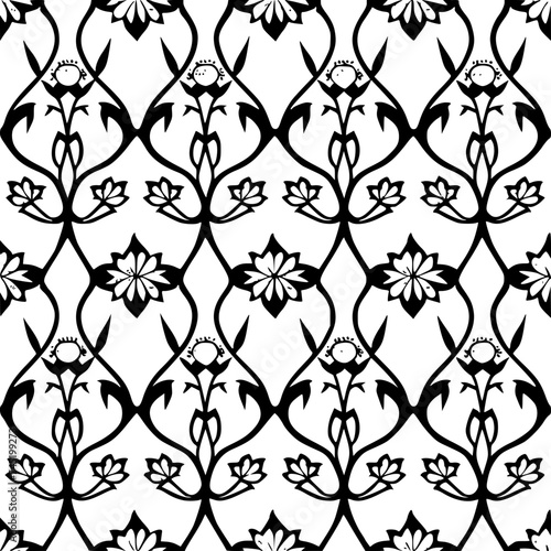 Seamless pattern, pattern, line art pattern, background, pattern, seamless, leaf, floral, vector, flower, decoration, plant, wallpaper, nature, design, illustration, ornament, art, branch, tree, textu