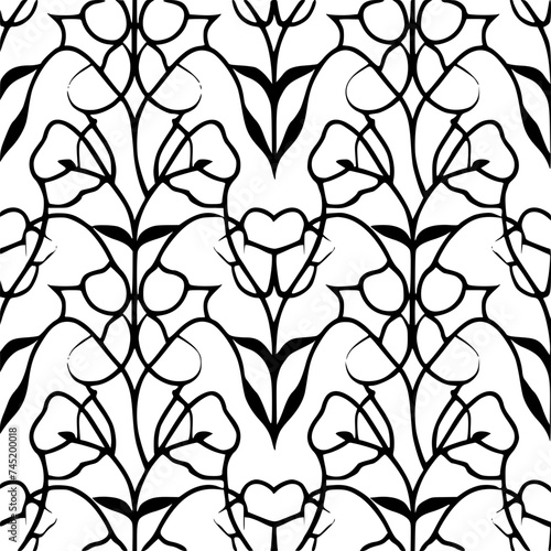 Seamless pattern, pattern, line art pattern, background, pattern, seamless, leaf, floral, vector, flower, decoration, plant, wallpaper, nature, design, illustration, ornament, art, branch, tree, textu