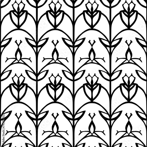 Seamless pattern, pattern, line art pattern, background, pattern, seamless, leaf, floral, vector, flower, decoration, plant, wallpaper, nature, design, illustration, ornament, art, branch, tree, textu