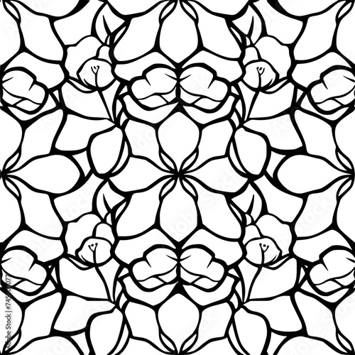 Seamless pattern, pattern, line art pattern, background, pattern, seamless, leaf, floral, vector, flower, decoration, plant, wallpaper, nature, design, illustration, ornament, art, branch, tree, textu