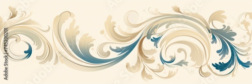 An Ivory wallpaper with ornate design, in the style of victorian, repeating pattern vector illustration