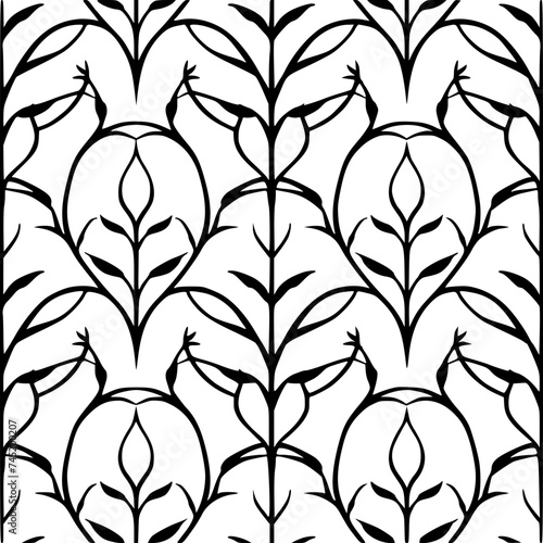 Seamless pattern, pattern, line art pattern, background, pattern, seamless, leaf, floral, vector, flower, decoration, plant, wallpaper, nature, design, illustration, ornament, art, branch, tree, textu