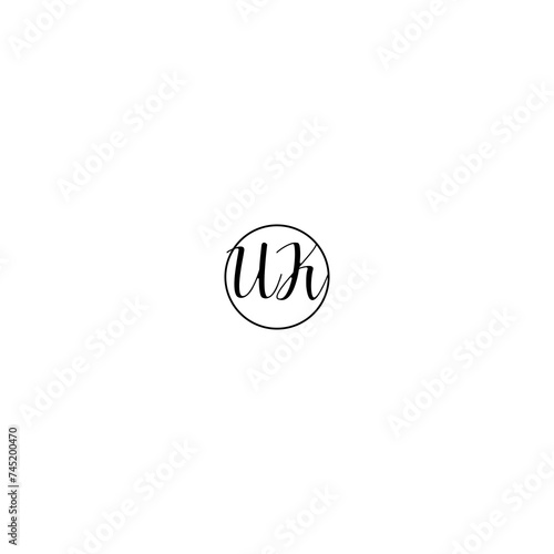 UK black line initial Monogram Logo Design Template