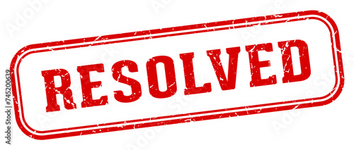 resolved stamp. resolved rectangular stamp on white background