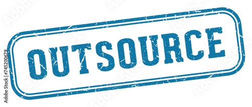 outsource stamp. outsource rectangular stamp on white background