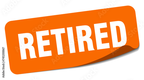 retired sticker. retired label