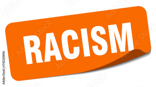 racism sticker. racism label
