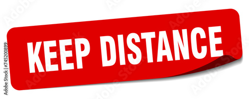 keep distance sticker. keep distance label