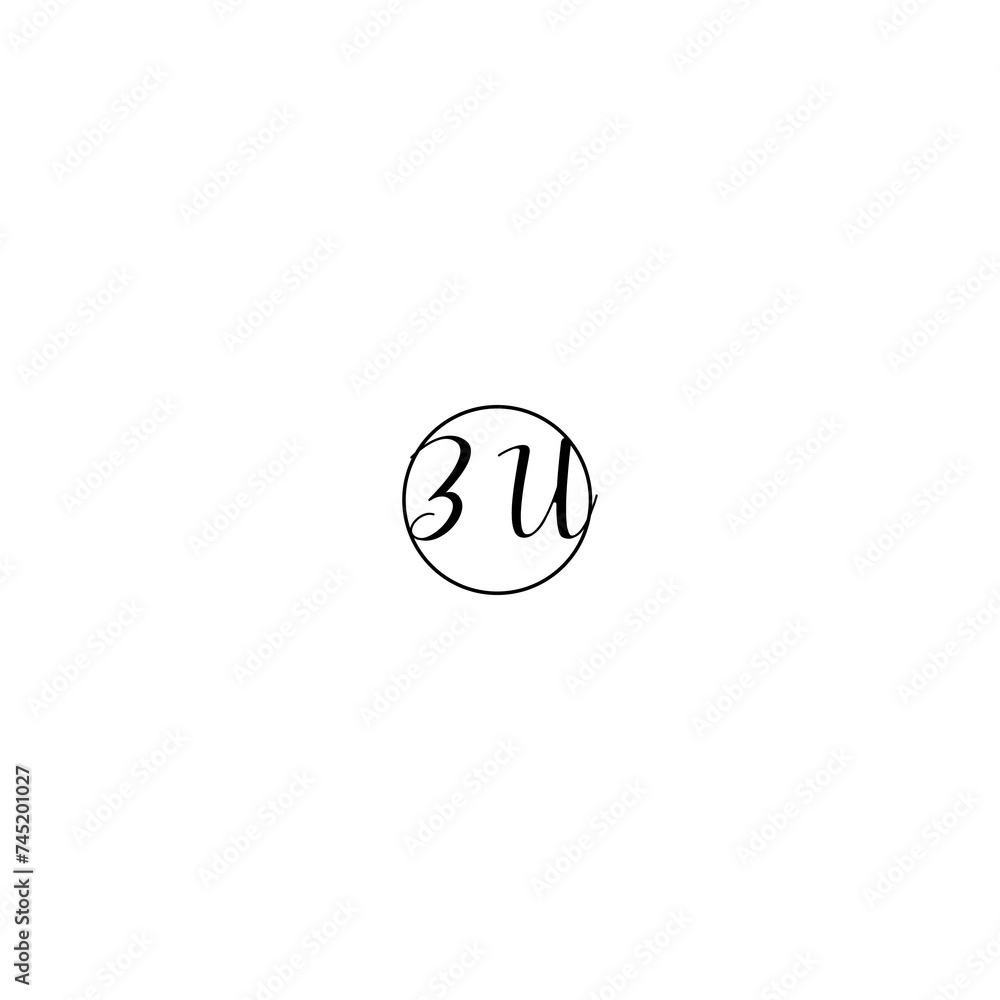 ZU black line initial Monogram Logo Design Template ZU black line initial Monogram Logo Design Template